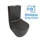 630x360x830mm Ceramic Black Rimless Back To Wall Toilets Suite Two Piece Toilets 